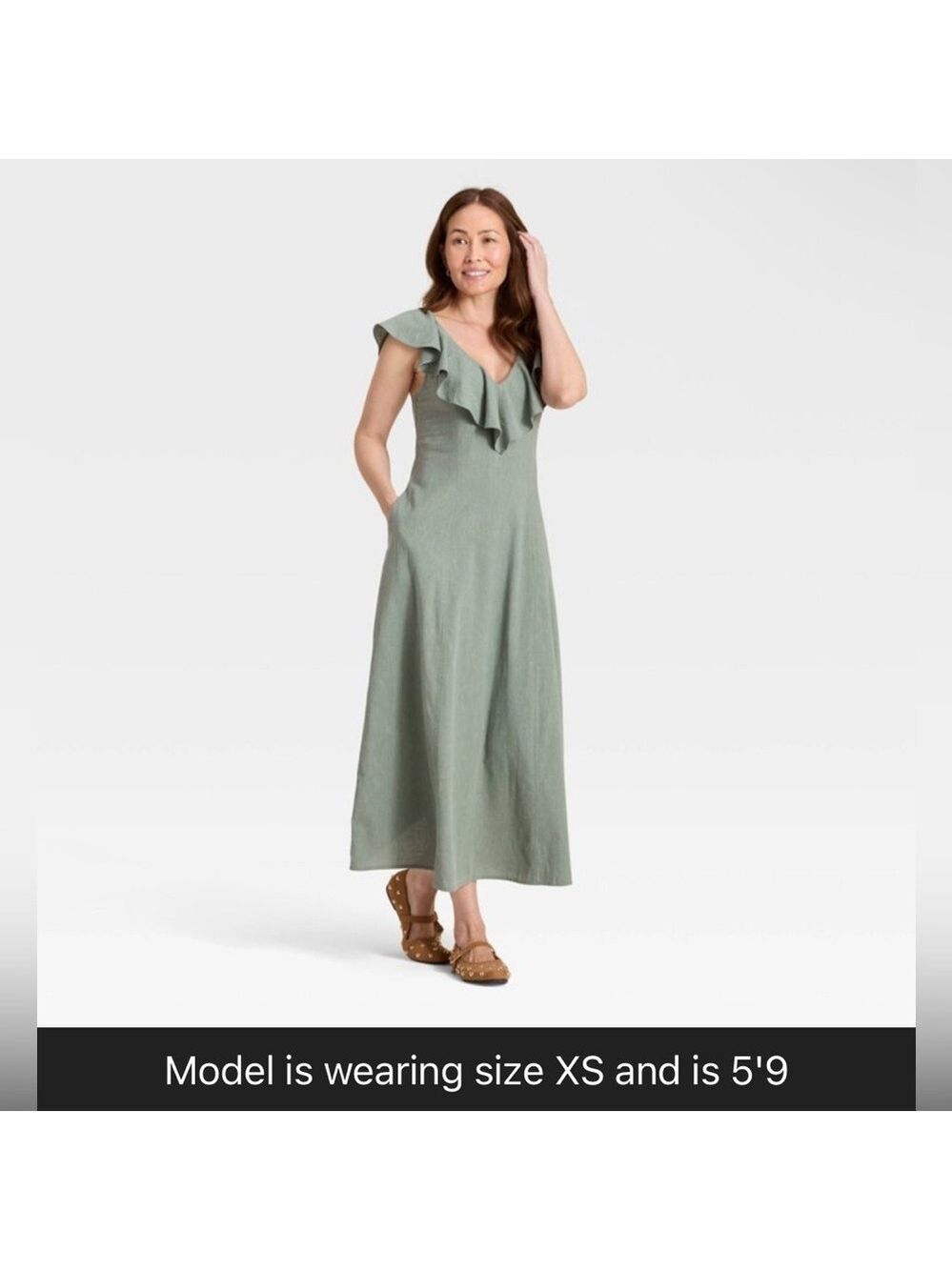 NWT Universal Thread Ruffle Maxi A-Line Dress Size XS